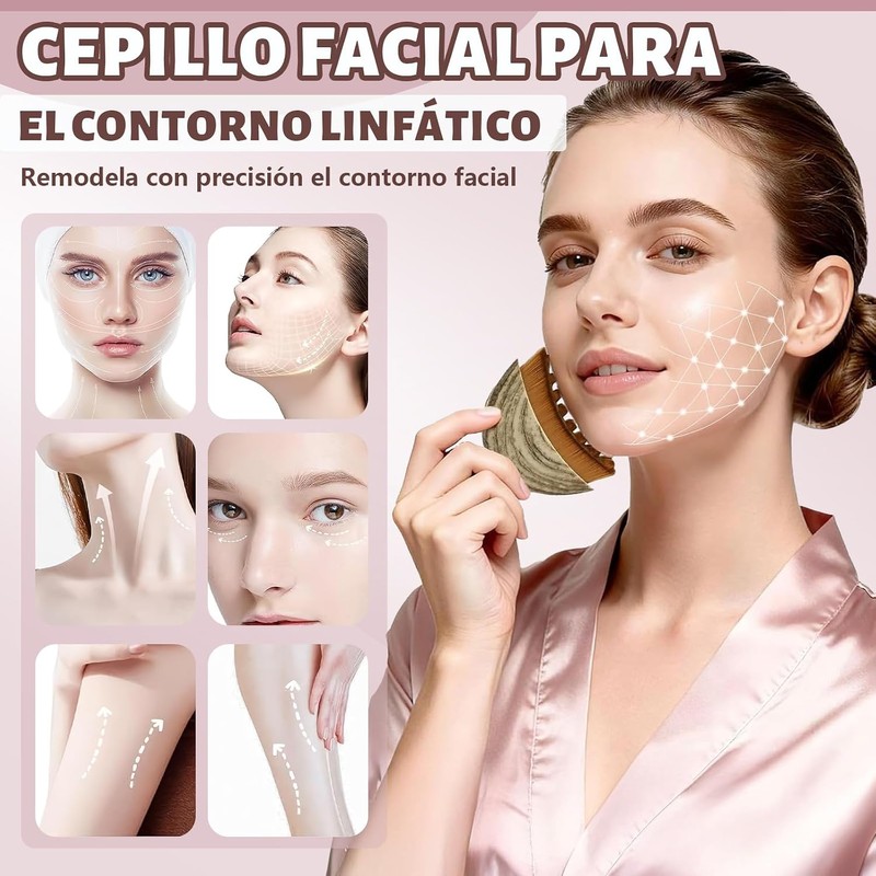 Kit de Cepillos Faciales para Drenaje Linfático y Cepillos de