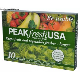 PeakFresh Fresh Peak Food Storage Produce Bags 12" x 16" {10 Bags count}