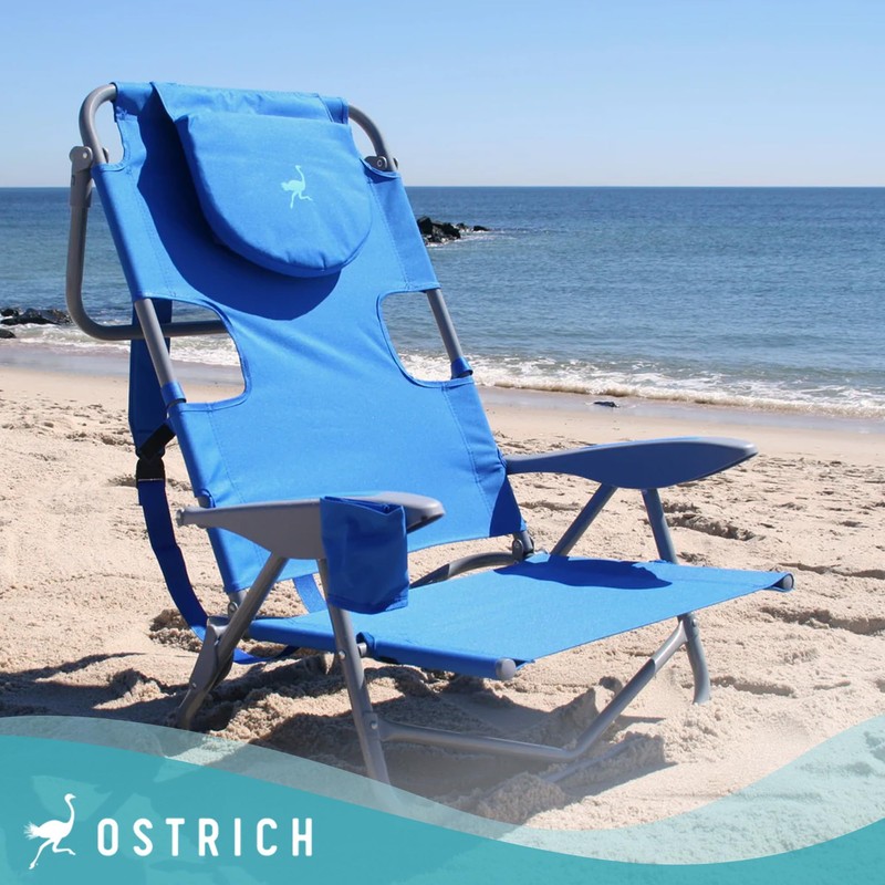 Ostrich On-Your-Back Outdoor Lounge 5 Position Reclining Beach Chair (2