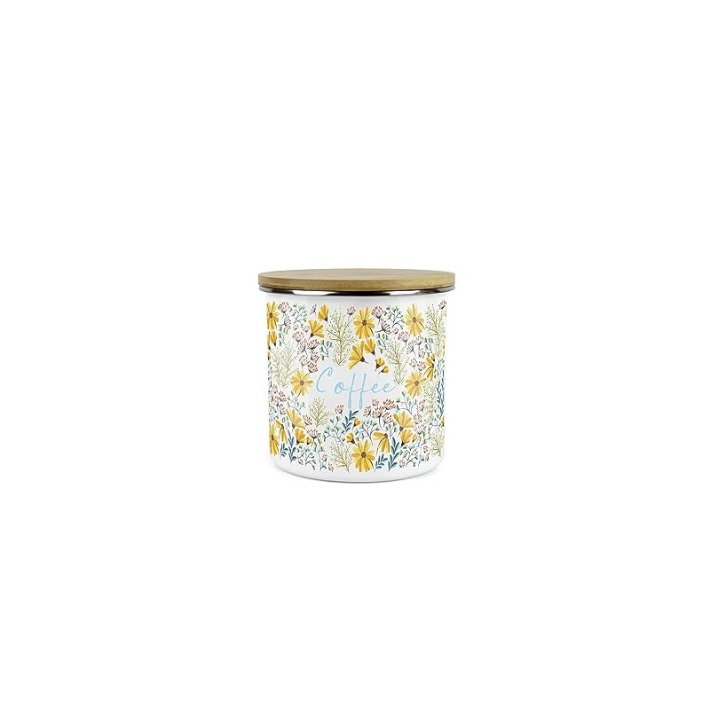 Purely Home Daisies Floral Coffee Storage Canister - Flowers Design