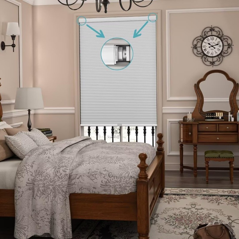 Custom Size Myshade No Drill Blackout Shades Tension Cordless Cellular