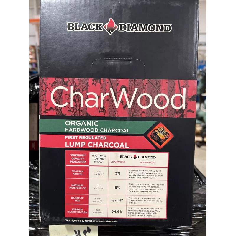 Black Diamond Charwood Lump Charcoal ReUsable up to 18 "quick-grills"