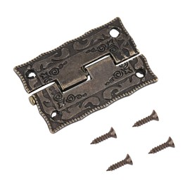 Bisagras de Latón Antiguo Estilo Retro 10 Piezas Tamaño 3.6cm x 2.3cm Rotación 0°-270° Hierro A Prueba de Óxido para Joyero,Caja de Vino,Cofre de Recuerdos