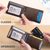 RUNBOX Slim Wallet for Men Genuine Leather RFID Blocking Bifold