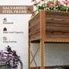 Outsunny Raised Garden Bed with Galvanized Steel Frame, Storage Shelf