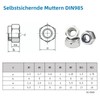 WZHUIDA Pack of 20 Hex Nuts M6, Locking Nuts DIN985