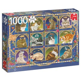 Jumbo Spiele 18853 Horoscope Cat 1000 Pieces Cat (Animal) Puzzle Game, Multi-Coloured