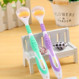 SUPVOX 4 Pieces Tongue Cleaner Tongue Scraper Tongue Brush Cleaner Bacteria Inhibiting Odourless Tongue Scraper Oral Health Care Tools (Purple Blue Green Pink)