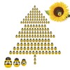 150PCS Tiny Bees Craft, 3 Size Self-Adhesive Embellishments Painted Small
