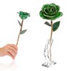 Forever Green Rose 24K Real Artificial Flower with Leaf and