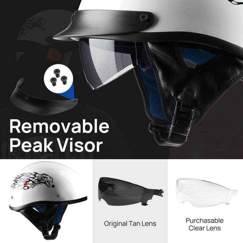 ILM Half Helmet Open Face Motorcycle Helmets for Moped Cruiser