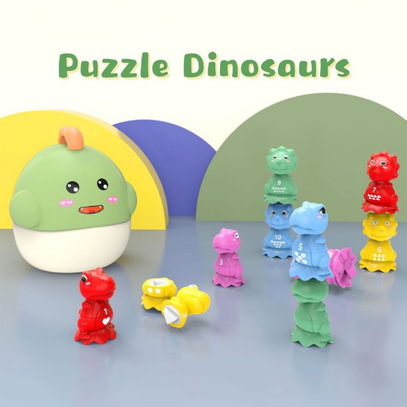 10pcs Dinosaur Matching Toys Toddler Stacking Sorting Toys Educational Counting