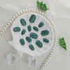 Short Press on Nails Oval Fake Nails Green Nails Press