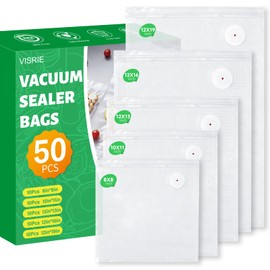50 Pack Reusable Vacuum Sealer Bags for Food, 5 Assorted Sizes