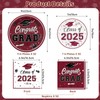 Litmitfu 150 Pcs Graduation Plates and Napkins 2025 - Maroon