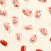 Christmas Press on Nails Short Square Winter Fake Nails Wine