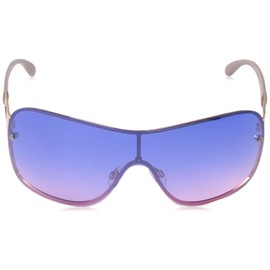 Rocawear womens R3281 Stylish UV Protective Metal Shield Sunglasses Gifts for Women with Flair 80 mm, Rose Gold & Nude, mm US