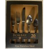Bombay GENEVA 20 pc Fine Stainless Steel Black Flatware Set