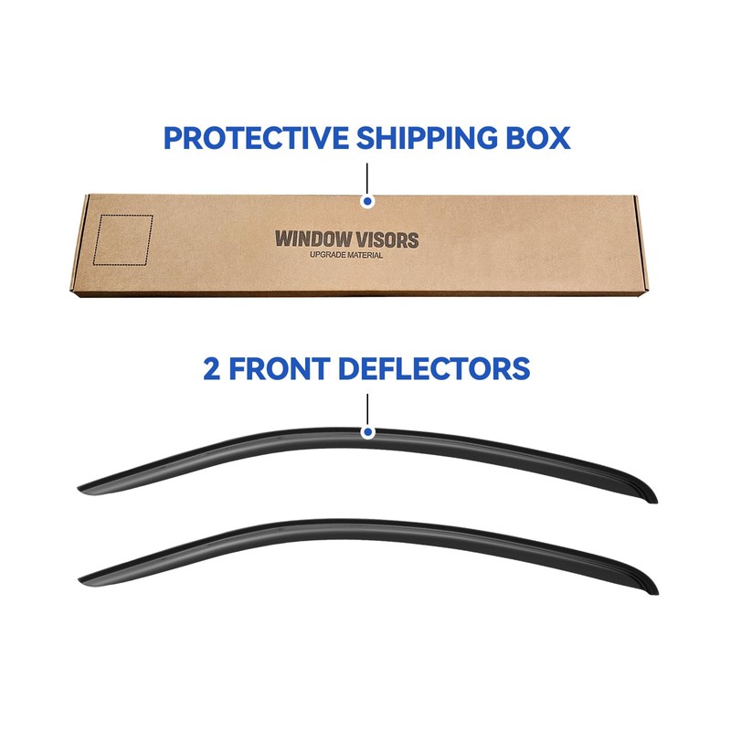Window Visors Rain Guards Shield for 2005-2009 Ford Mustang, Out-Channel