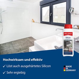 Mellerud Mellerud Silicon Entferner | 1 x 0,25 l | Reinigungsmittel zum Entfernen von Siliconfugen | säurebeständige Oberflächen | löst ausgehärtetes Silicon | hochwirksam und effektiv | Acryl | Glas u.v.m.