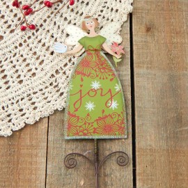 Factory Direct Craft Package of 4 "Joy" Christmas Angel 18" Metal Picks