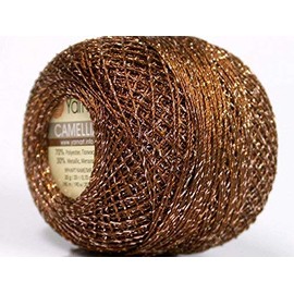 Brown Copper Silver Metallic Braid Thread Camellia - 20 Gram