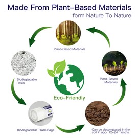 GONTSIG 2.6 Gallon Small Waste Bags, 120 Count Biodegradable Bathroom Garbage Bags Ultra-thin, 10L Capacity Size Expanded, White