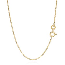 NKlaus 1.1 mm Anchor Chain Gold 333 Yellow Gold (Length Selectable 38 cm - 55 cm) Solid 8 Carat Anchor Chain Round, Gold, No Gemstone