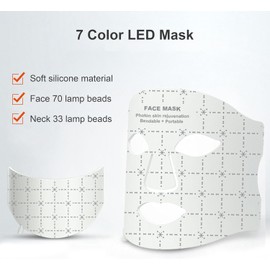 Elitzia Máscara de Terapia de Luz Roja En Casa Cara y Cuello Máscara LED Cuidado de la Piel Estiramiento de la Piel Profesional 7 Modo de Luz de Color Belleza Cara Tonificación LED Máscaras Belleza Reducir las Líneas Finas y Arrugas ETD065