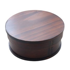 J-kitchens Magewappa Lunch Box, Wooden, NEW Cover Type, Round, Single Tier, Lacquer, Φ5.7 x 2.4 inches (14.5 x 6 cm), 23.9 fl oz (650 ml)