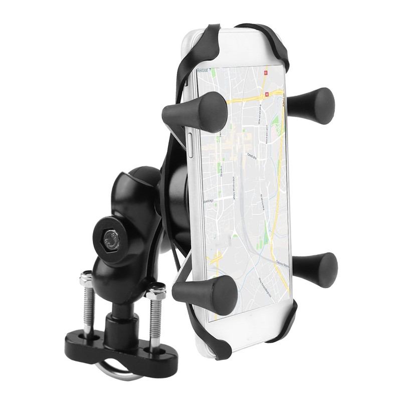 Motorcycle Bike Cell Phone Support 360 Degree Swivel Aluminium Alloy