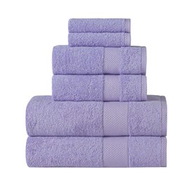 Towels Beyond - Turkish Towels Set of 6-100% Turkish Cotton, Absorbent & Comfy, Includes 2 Bath Towel 2 Hand Towel & 2 Washcloth | (Lilac)