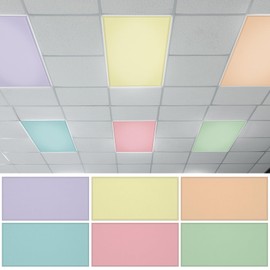 QOUBAI 6pcs Fluorescent Light Covers, 4 x 2 Feet Magnetic Light Cover Pastel Fluorescent Lights Shade Panel Ceiling Lights Filters for Office Classroom Home Drop Ceiling