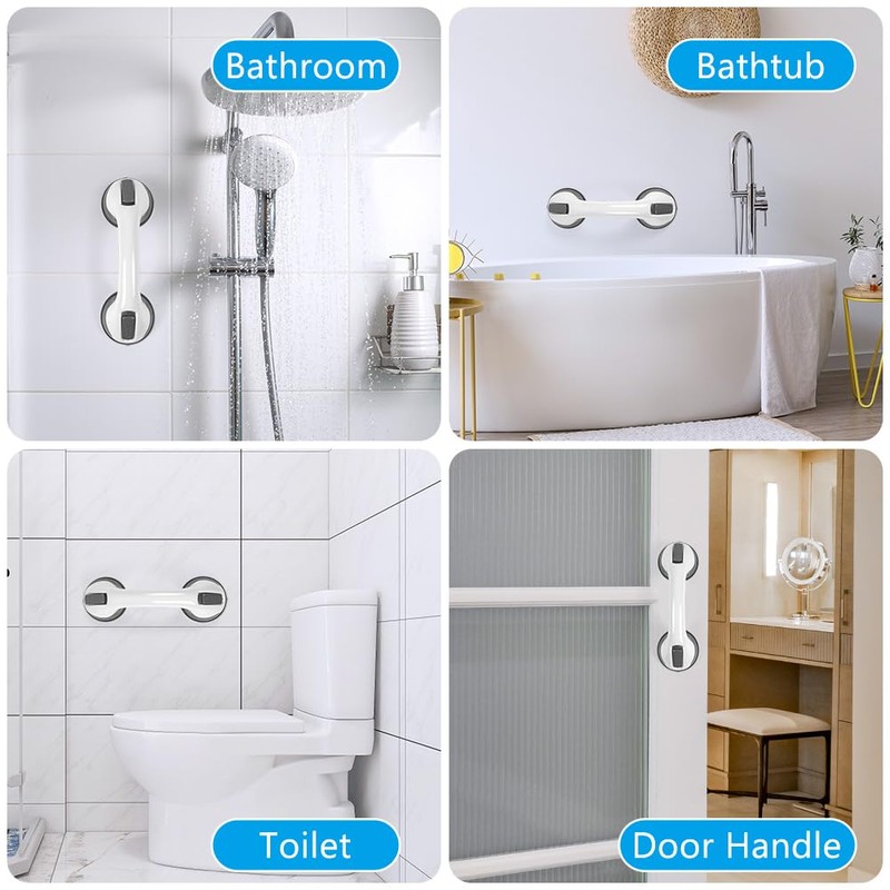 ACWOO Grab Handles for Seniors, 2 Piece Shower Handle, Suction