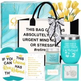 Retirement Gifts for Women 2025, Happy Funny Retirement Gifts for Women Retirees Teachers Nurses Boss Friends Mom Grandma, Coworkers Farewell Leaving Going Away Gift with Canvas Tote Bag