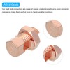 sourcing map Split Bolt Connector Brass Copper 28mm Grounding Clamps