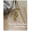UniCrena Gold Initial Letter Keychain for Women - Cute Bubble