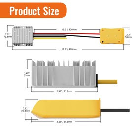 RVBOATPAT Step Down Converter Compatible with De.Walt 20V to 12V Adapter Power Wheel Battery Adapter DC 12V 20A 240W Inverter Automatic Buck Converter DC Voltage Regulator