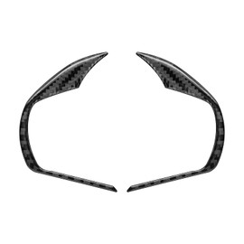 nuoozy Compatible with Steering Wheel Button Frame Cover Trim Carbon Fiber Interior Accessory for 2020 2021 2022 2023 2024 Ford Explorer Black (2Pcs)