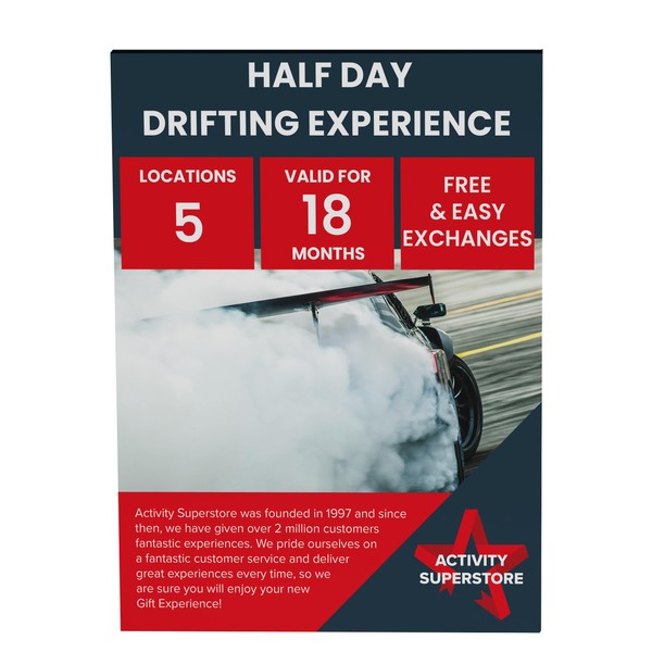 Activity Superstore Half Day Drifting Gift Experience Voucher, Receive 6