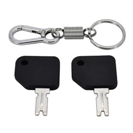 166 Forklift Ignition Keys Plastic Handle 186304 Compatible with Caterpillar Cat Hyster Gradall Generic Clark Yale Komatsu Crown Gehl etc Forklift Replace 1430 6T-2663 51335040, with Key Chain (2)