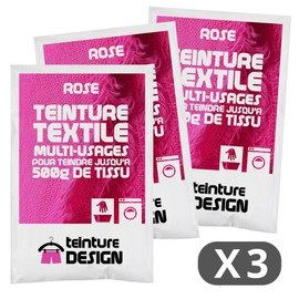3 Pack of Textile Dye – Pink – Universal Dyes for Clothes and Natural Fabrics