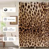 Brown Leopard Shower Curtain Cheetah Animal Print Blackout Polyester Machine