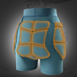 Women's Protective Skirt with Padded Shorts - Shock-Absorbing Hip & Tailbone Cushion Skirt, Wrap Drawstring A-Line Ribbed Knit Skirt for Skating, Snowboarding, Outdoor Activities (Large)