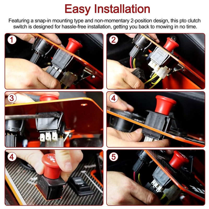 8 Terminals Pto Switch 10 AMP Mower Clutch Switch for