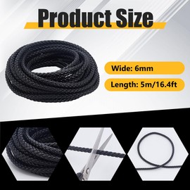 WEBEEDY 10 Yards 6mm Flexible Graphite Braided Compression Packing for Mechanical Seals and Pump Valve, Black Graphite Packing for Pump Gland or Valve Stem