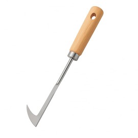 Vidsmow Fugenkratzer mit Holzgriff, Unkrautstecher manuell zum Entfernen von Moos und Unkraut, L-förmige Klinge mit Sägezahnschneide, Fugenreiniger Gartenwerkzeug für Pflasterfugen und Hofsteine