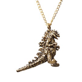 GAUEIOUR Dinosaur Necklace,Monster Trend Alloy Necklace,Vintage Pendant for Film and Television Peripherals,Creative Cartoon Animal Mini Model Necklace(Ancient Gold)