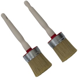 AERZETIX - C62159 - Set of 2 - Round Brushes with Natural Bristles - Diameter 60 mm - 245 mm x 60 mm - for Painted Glue Paint - Plastic Handle - Painting Tool Paint Decoration Renovation