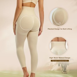 Takusun Women High Waist Footless Shapewear Leggings Tights Tummy Control Butt Lift Thigh Slimmer Compression Pants Nude…